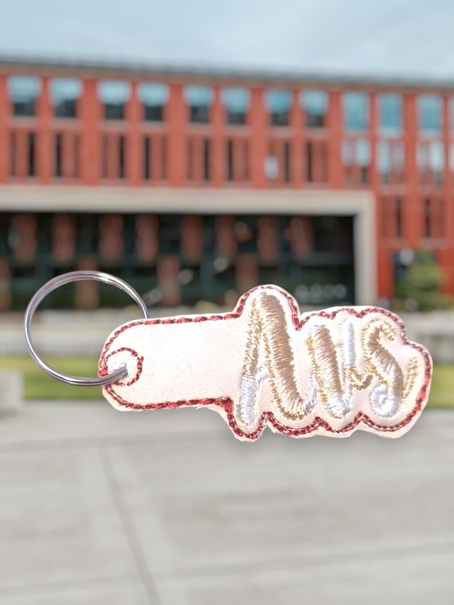Porte clef avs or blanc