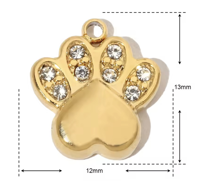 Charm zampetta con zirconi 