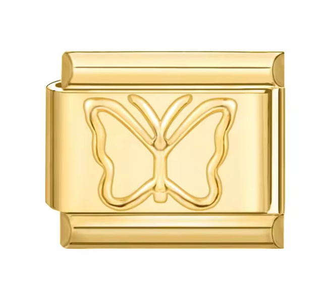 Charm Silueta Mariposa Dorado