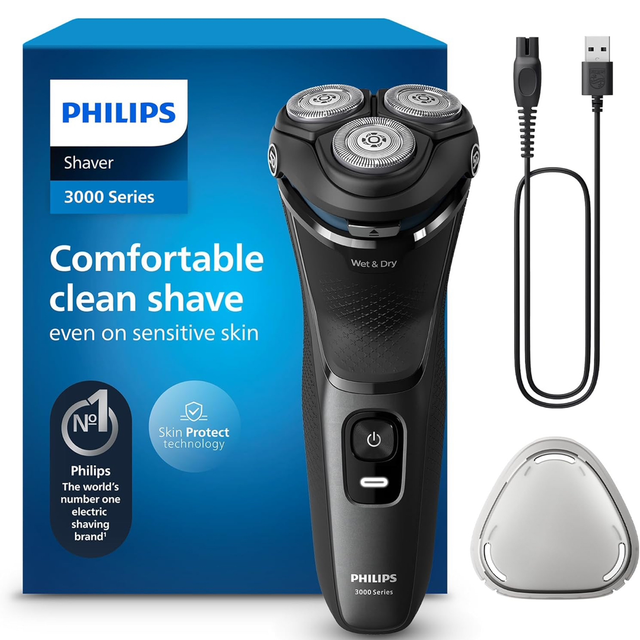 Philips rasoio elettrico serie 3000 - Rasoio elettrico Wet &amp; Dry per uomo 