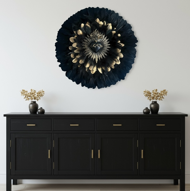 Jujuhat noir coeur ex-voto style baroque 