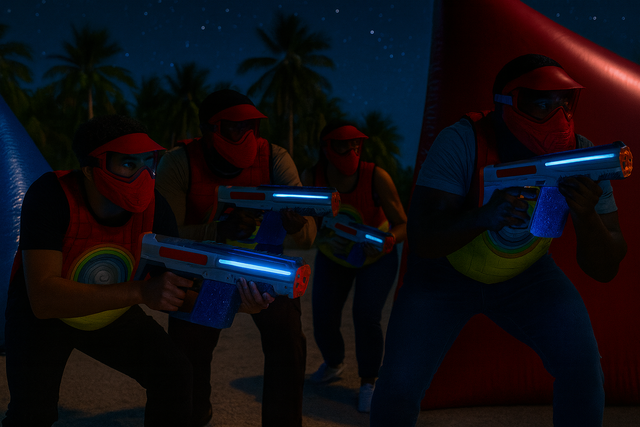 GEL BLASTER ARENA NOCTURNE - Animation à la Game Zone de Jarry - Prévoir 48 heures de préparation - 1750 billes - Uniquement Sam. Dim. &amp; jours fériés