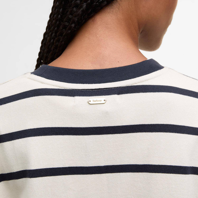 Barbour Maeve Top Ecru Dark Navy Stripe