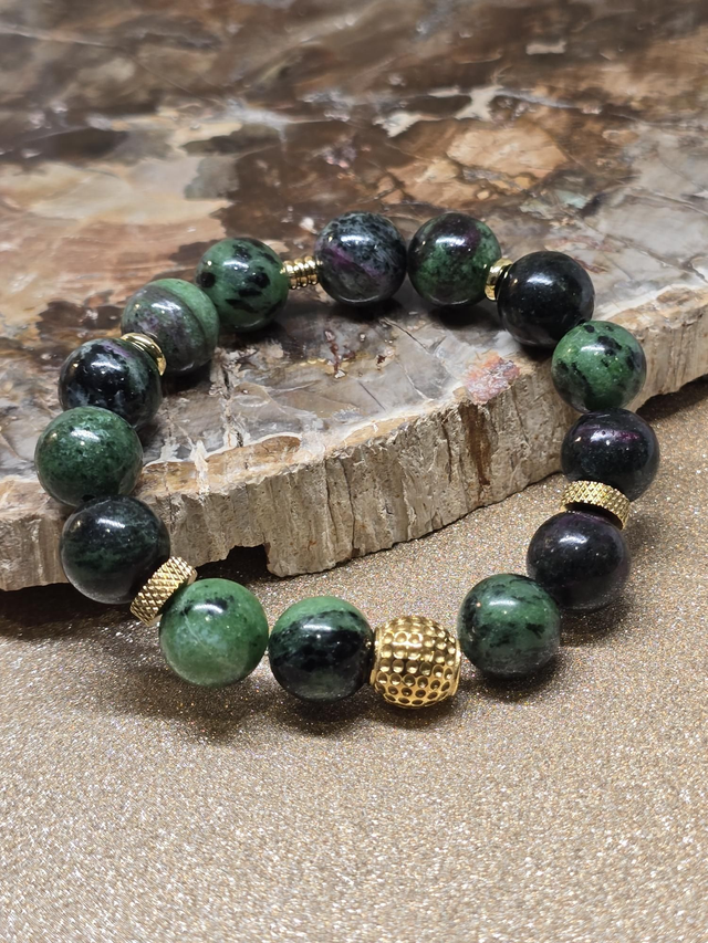 Bracelet Rubis sur Zoïsite XL en 1,2 cm 