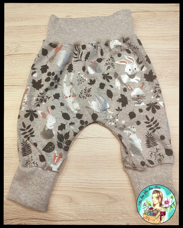 Sarouel bébé Lapins argenté 6-9mois