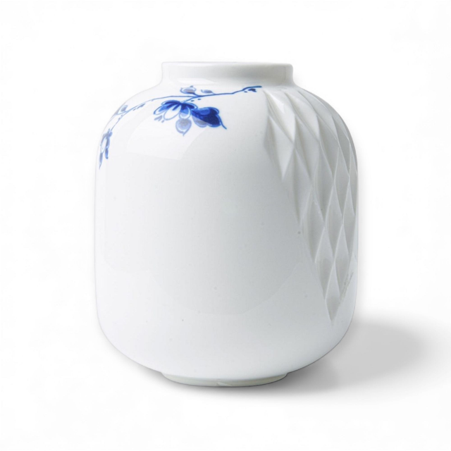 Heinen Delfts Blauw Blauw Vouw vaas nr. 3