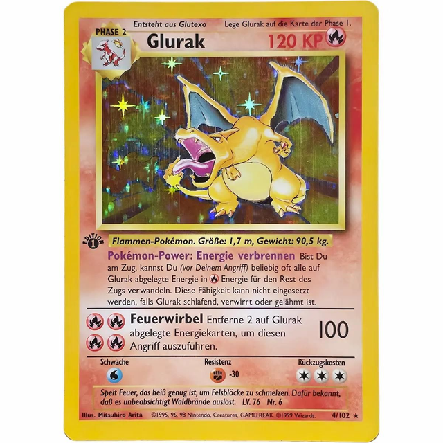 Glurak 1. Edition Holo – Basis Set (DE) – Exzellent