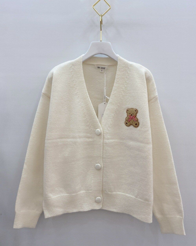 Cardigan écru ourson