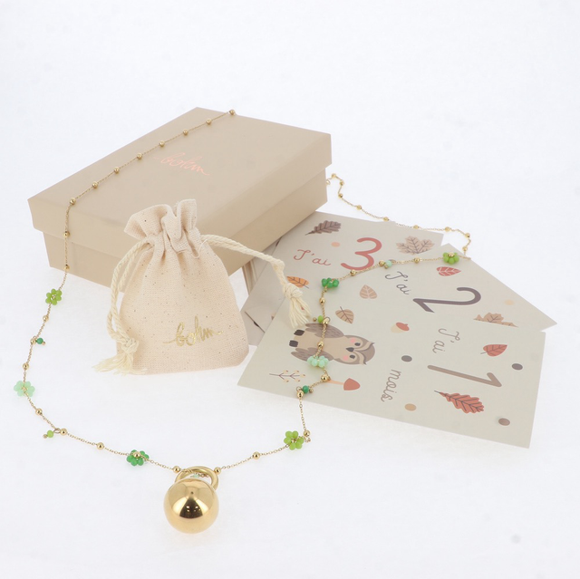 Bola de grossesse BOHM fleurs perlées et pierres naturelles