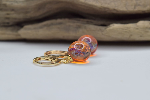 CRÉOLES NÉBULEUSE ORANGE MONTURE OR