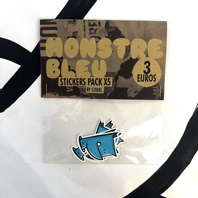 Pack 5 stickers Monstre Bleu (classic)