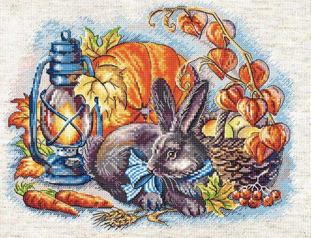 Letistitch~ Autumn with a Rabbit Counted Cross Stitch Kit