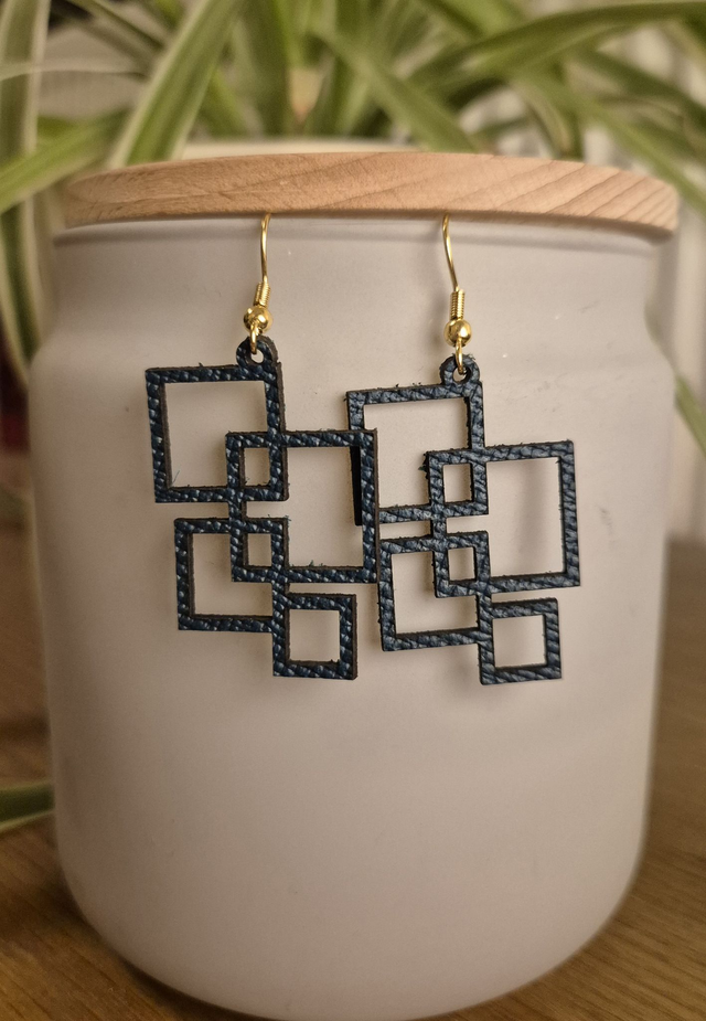Geometric Leather Earrings