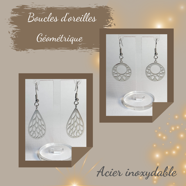Boucles d&#039;oreilles Acier inoxydable - Géométrique