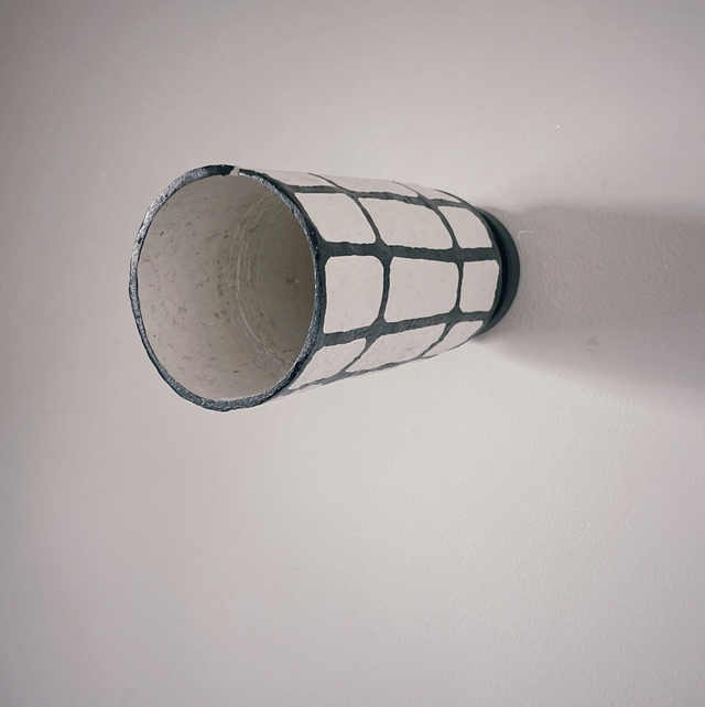 Plafonnier en papier-plâtre Sydney blanc rayé