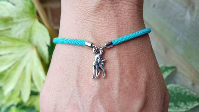Turquoise kids bracelet with a Deer Charm