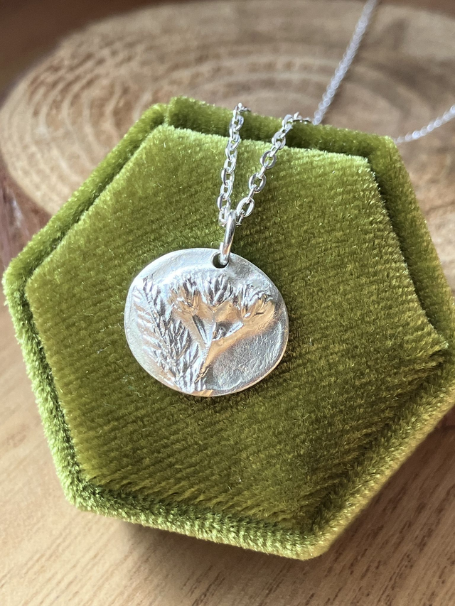 Collier en argent - fleur d'achillée – collection "empreintes botaniques"