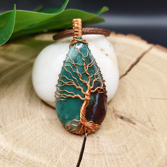 Pendentif Arbre de vie Chrysoprase