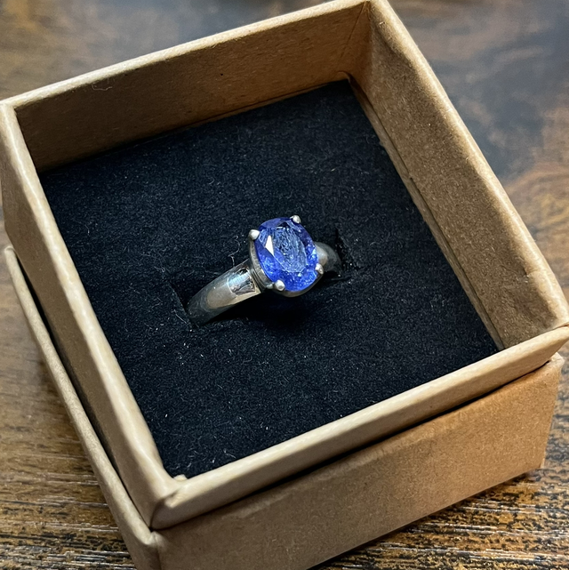 Bague en argent et Tanzanite - Taille 57