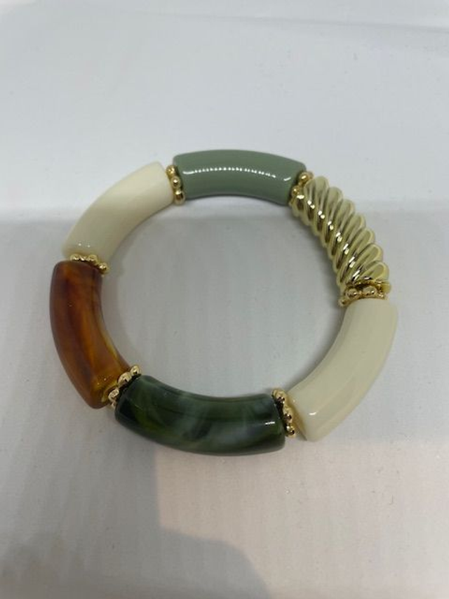 Bracelet acrylique tons verts 2 (taille M)