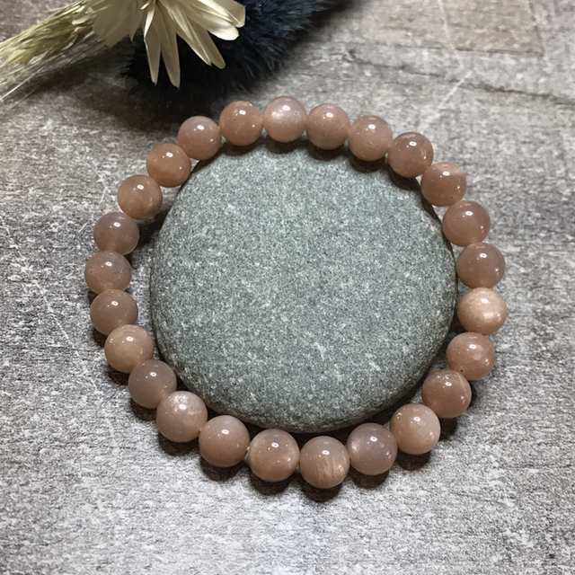 Pierre de lune orange - 8mm