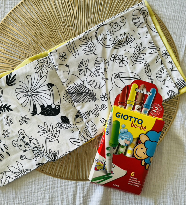 Livre de coloriage lavable thème « Jungle »