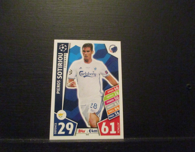 Pieros Sotiriou - UEFA Champions League Match Attax 2017/18 Original Trading Card #303