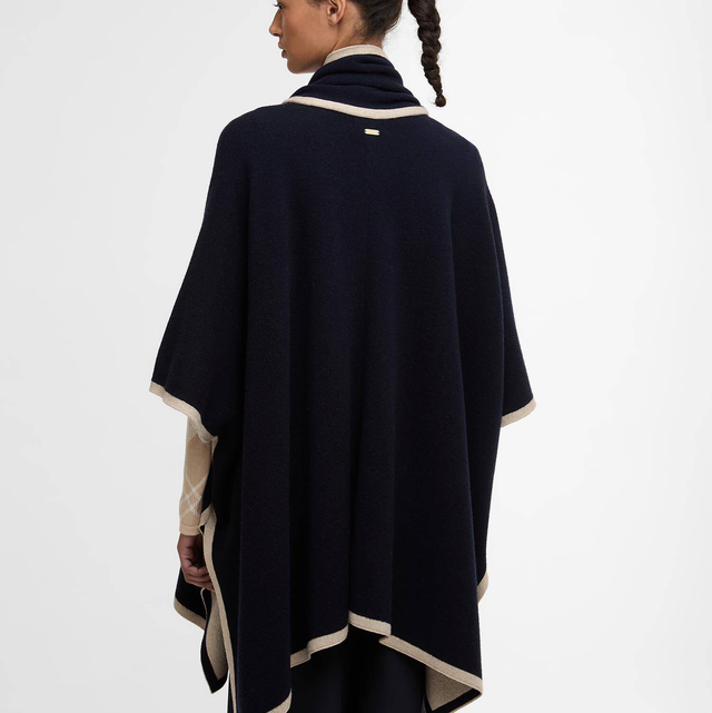 Barbour River Knitted Cape Dark Navy