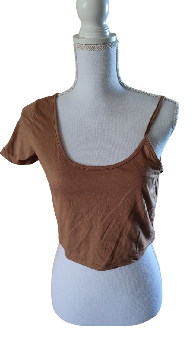 Top court marron taille S (Loguin)