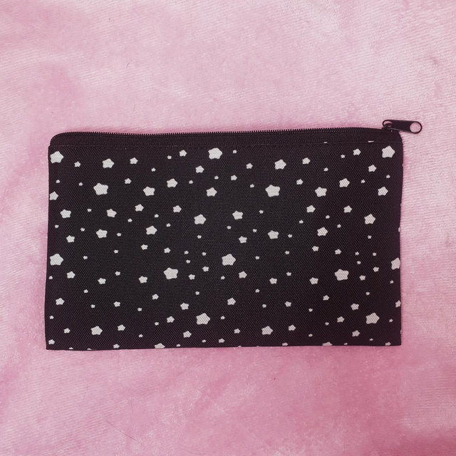 Black Starry Pencil Case / Makeup Bag 