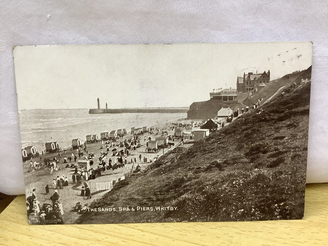 Whitby, The Sands, Spa & Piers, Yorkshire Posted 1919 Unbranded Antique Postcard Our Ref No R887 £3.00
