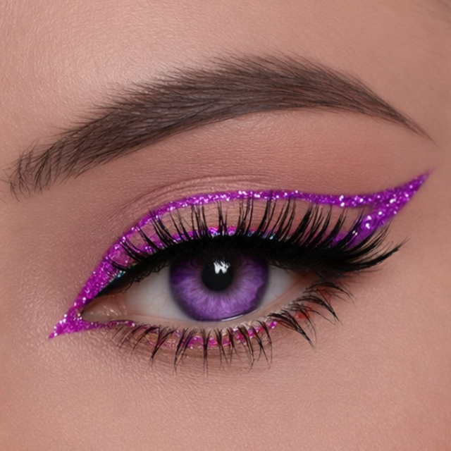 Брокатена очна линия - различни цветове