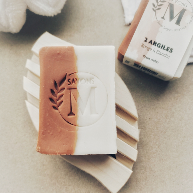 Savon Surgras aux 2 Argiles Rouge et Blanche