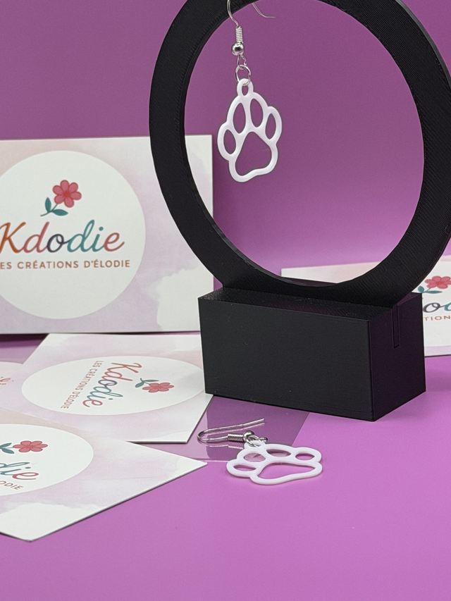 Boucles d'oreilles Pattes de chien - Attaches Inox