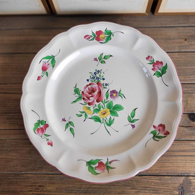 Grand plat rond &quot;plat&quot; KG Lunéville Réverbère 