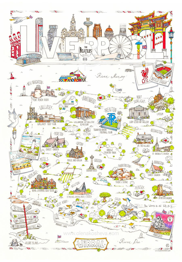 Map of Wirral / poster