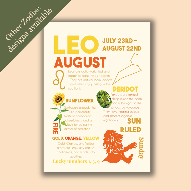 Leo Zodiac Print