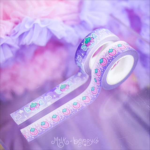 Washi Tape Fraises Lactées