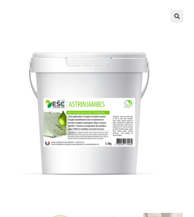 ASTRINJAMBES – Argile cheval enrichie en huiles essentielles – Récupération et engorgement tendons