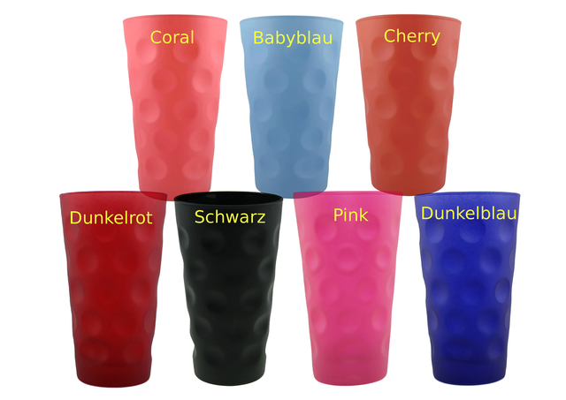 Dubbeglas mit WUNSCHTEXT graviert verschiedene Farben