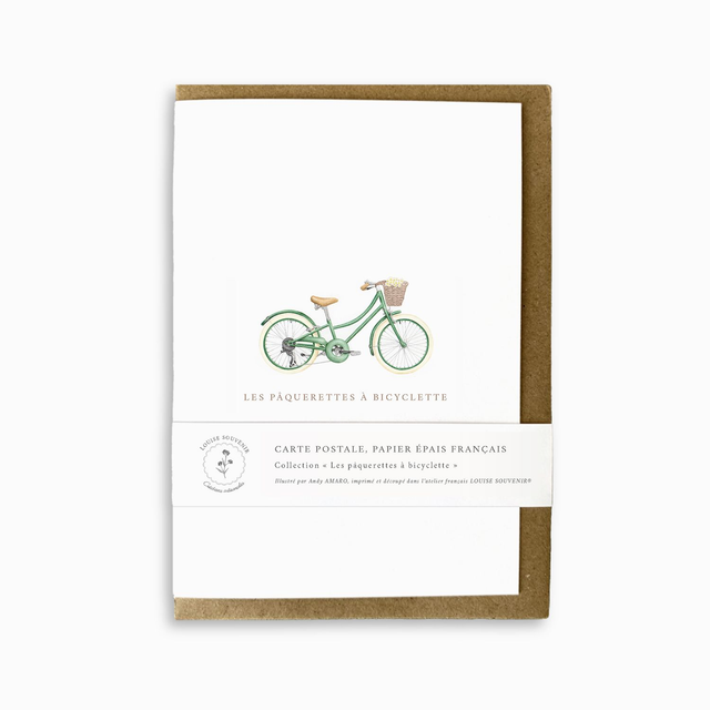 Carte postale - Les pâquerettes à bicyclette 
