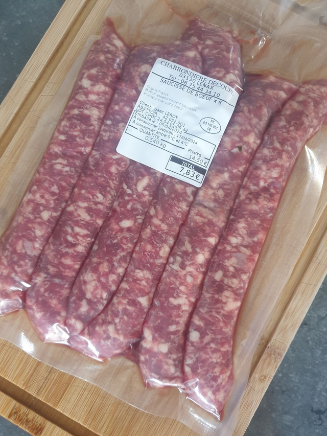 Saucisses de Boeuf nature