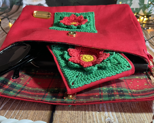 Coffret « Étoiles de Noël » Sac à main et mini pochette