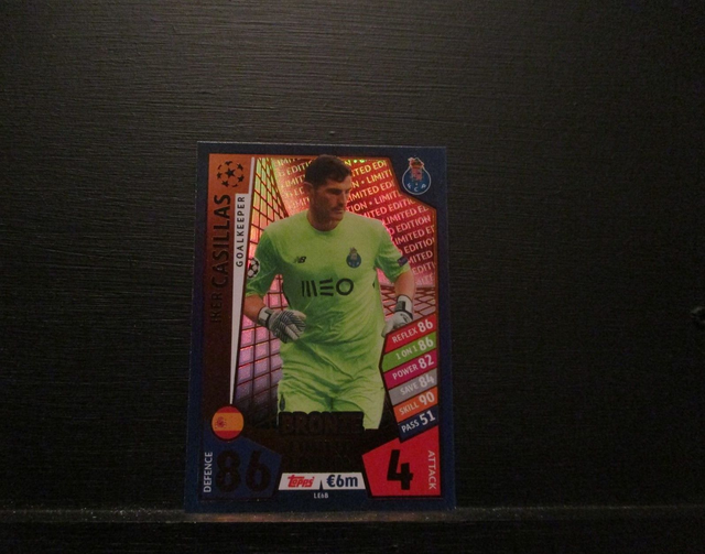 Iker Casillas - UEFA Champions League Match Attax 2017/18 Bronze Limited Edition Original Trading Card #LE6B