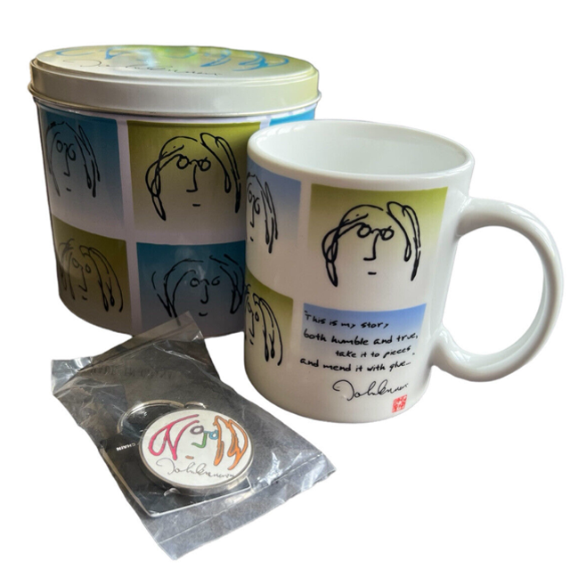 John Lennon Mug and Keyring Official Tin BOXSET