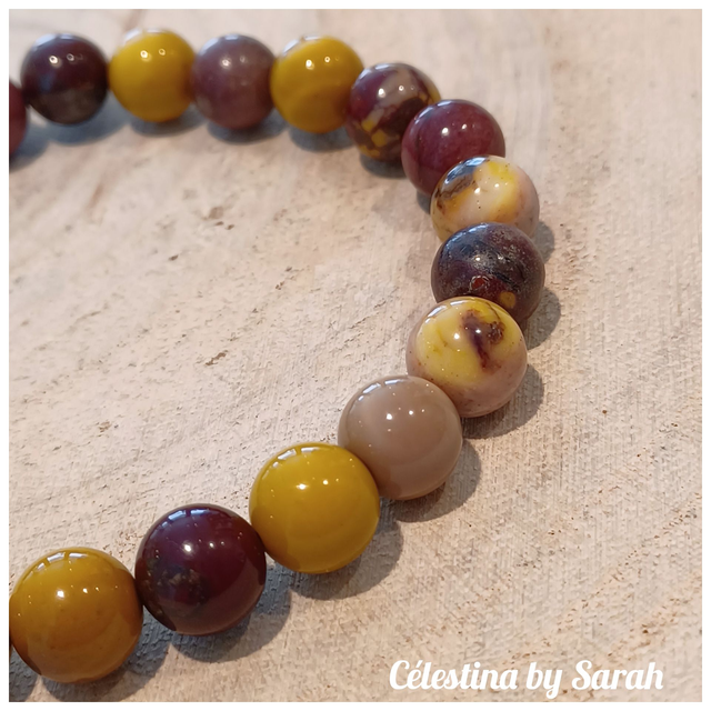 Bracelet Jaspe Mokaïte 8mm Taille Homme