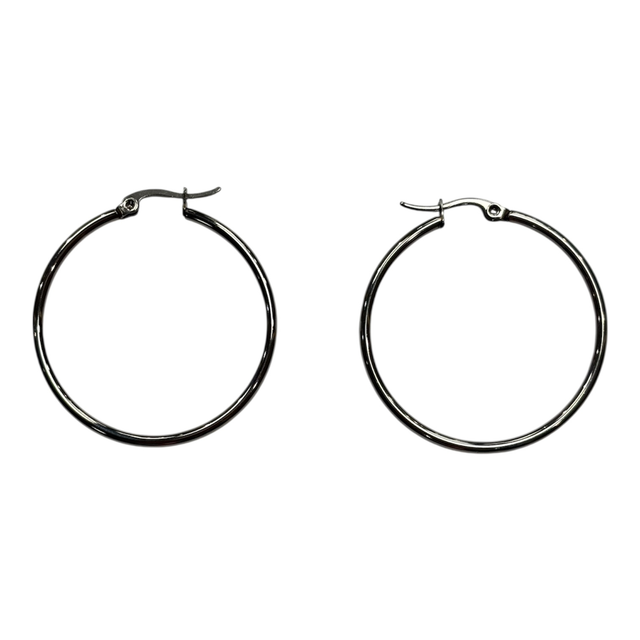 Créoles large couleur argentée