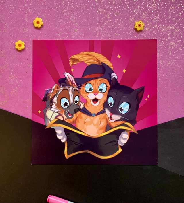 Puss in boots - Print 20x20cm