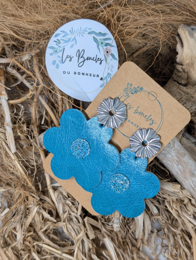 Boucles d&#039;oreilles Coquette bleu co024