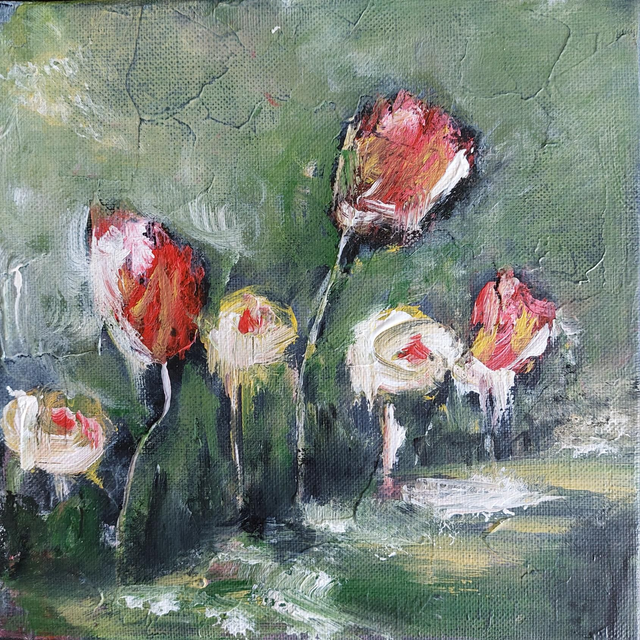 SUIVRE LE CHEMIN DES FLEURS - 20x20cm 